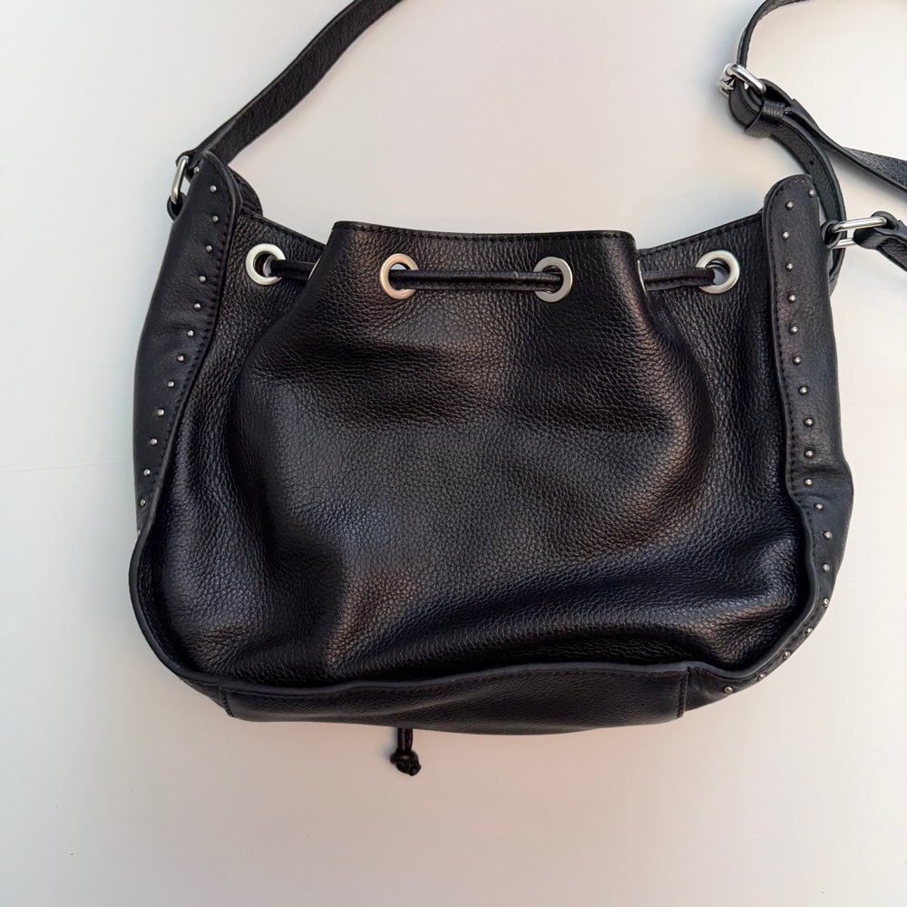 *New* Barney’s New York Black Leather Studded Bucket Bag - Picture 6 of 7